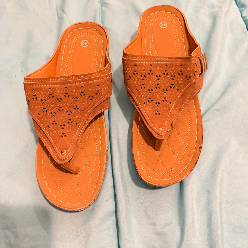Women's Tan Slide Sandals